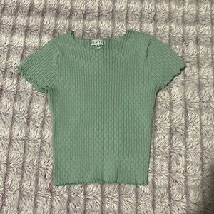 light green buckle crop top